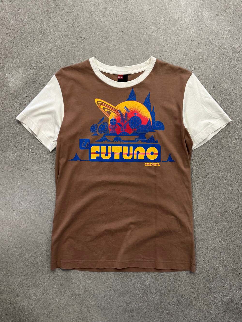 Vintage Y2K Diesel El Futuro Ringer T-Shirt - M